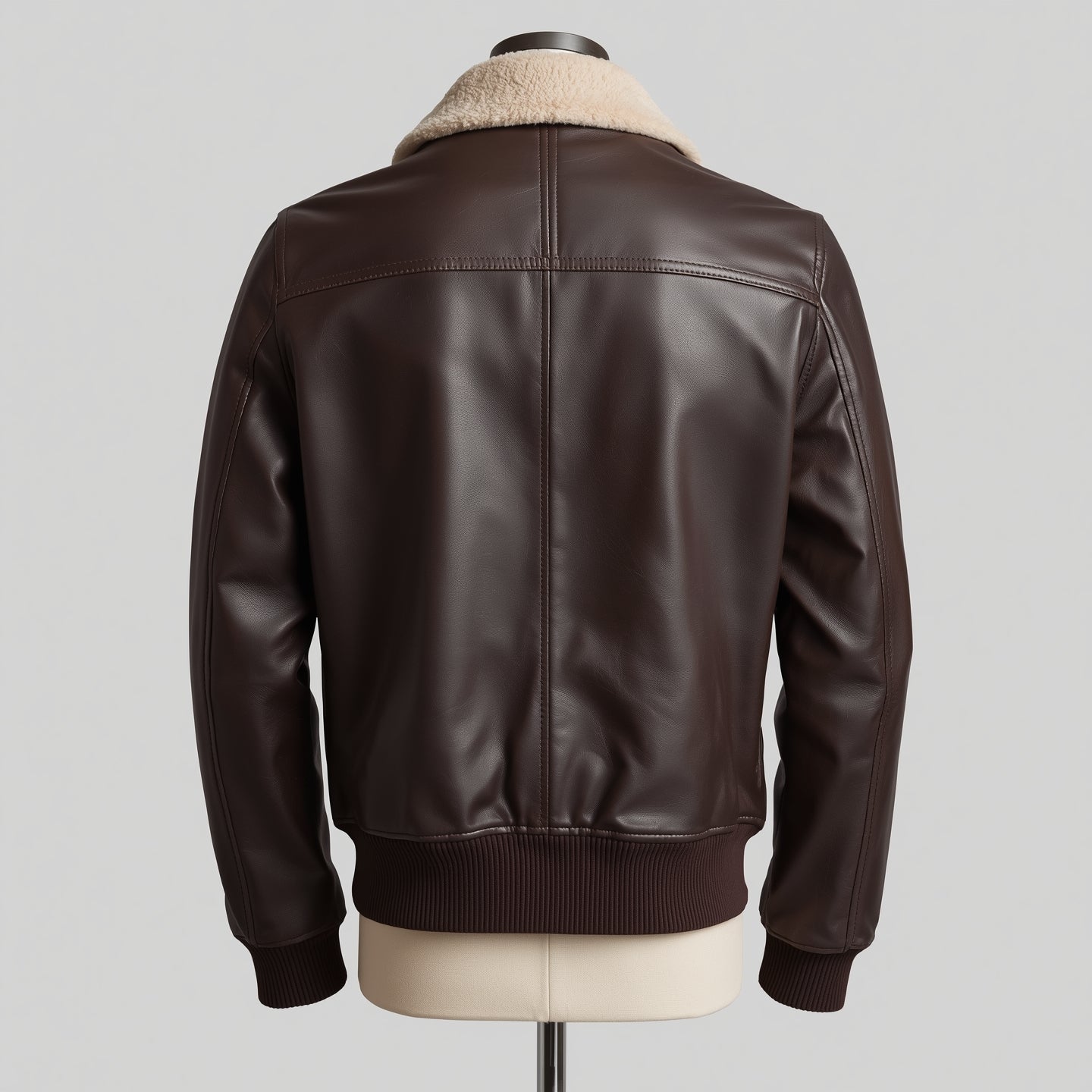 SkyRanger – Dark Brown Aviator Bomber Leather Jacket