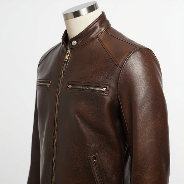 Ionix – Brown Iconic Leather Jacket