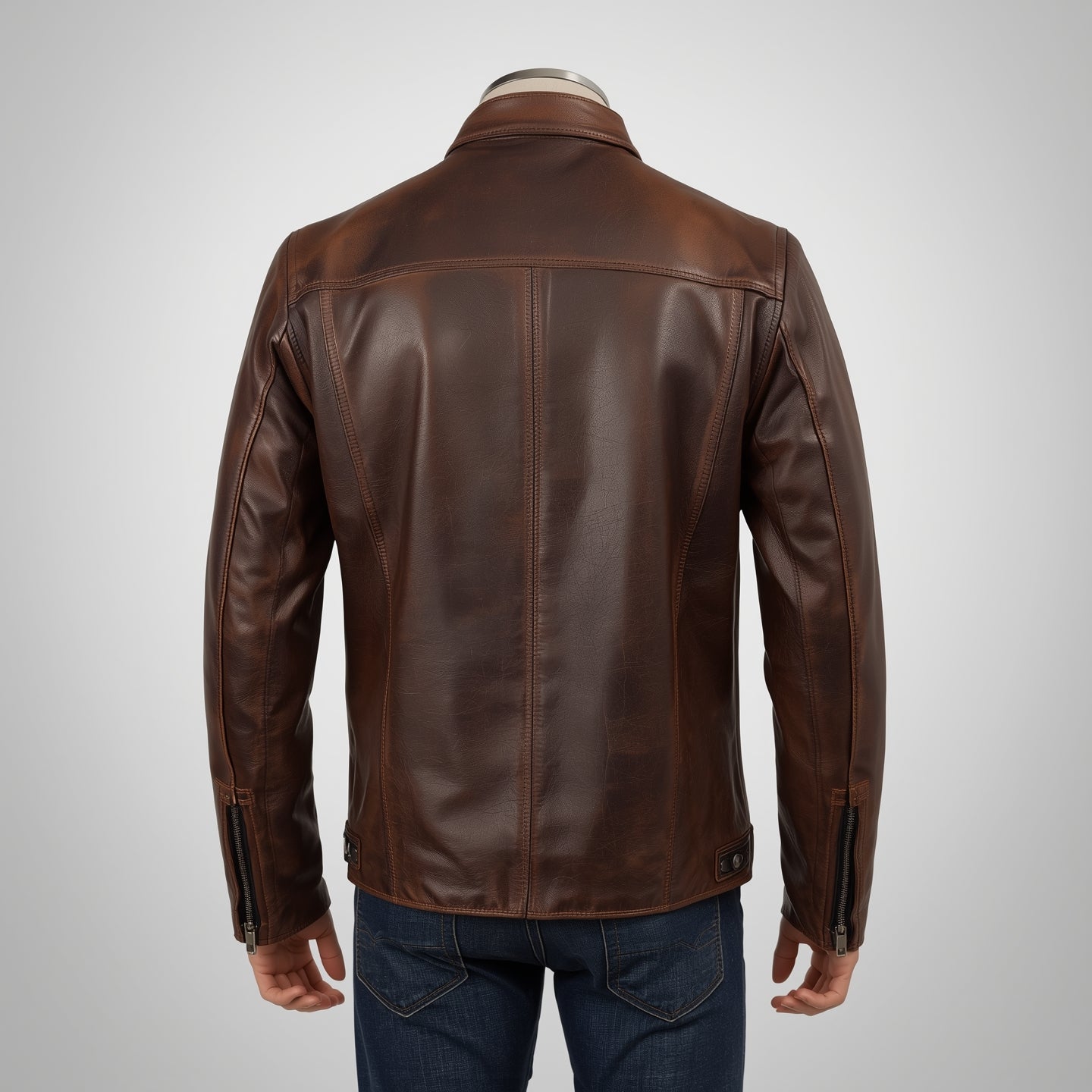 Ionix – Brown Iconic Leather Jacket