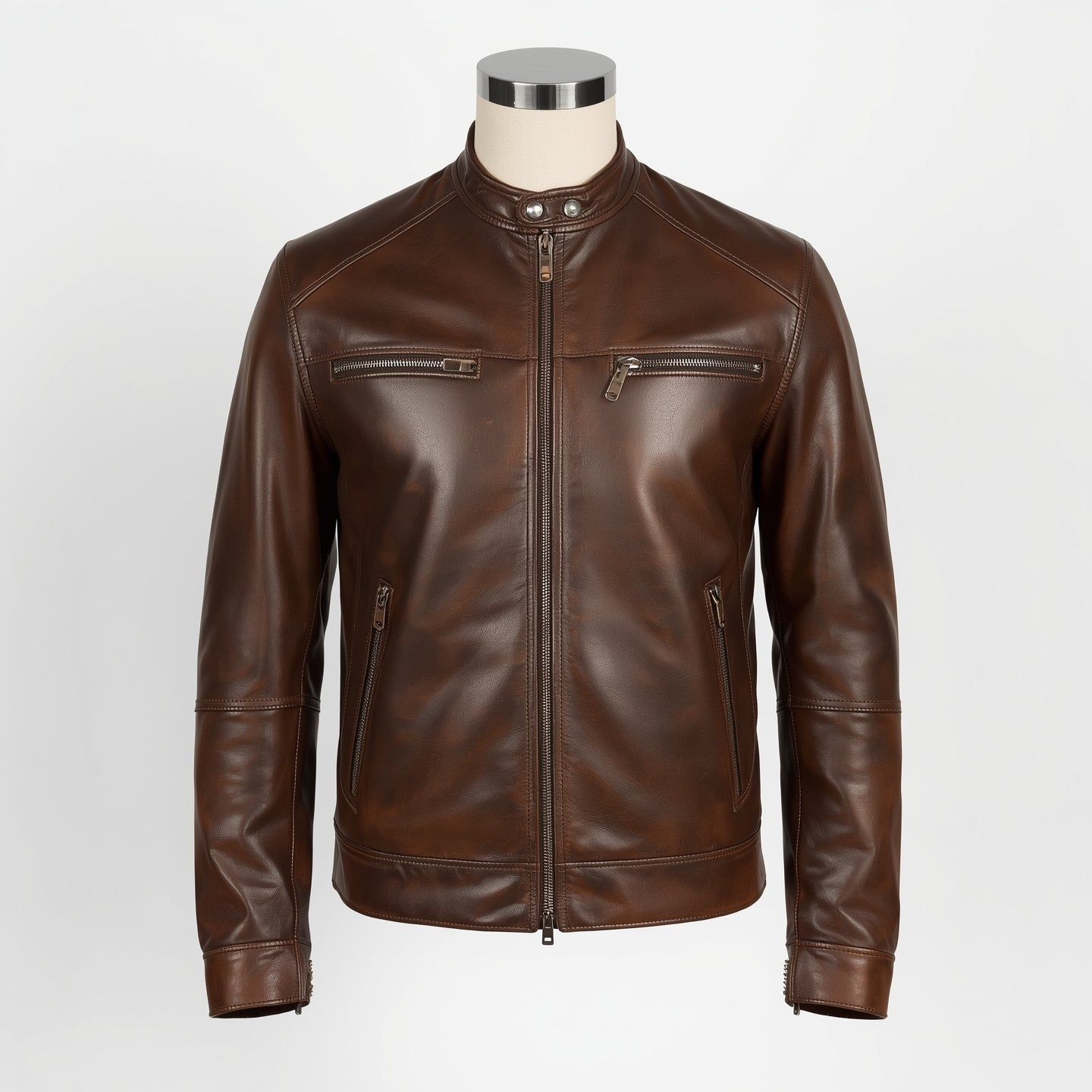 Ionix – Brown Iconic Leather Jacket