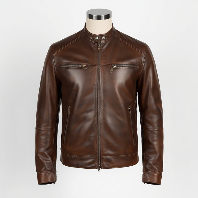 Ionix – Brown Iconic Leather Jacket