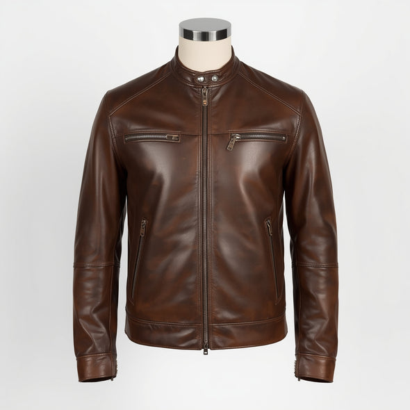 Ionix – Brown Iconic Leather Jacket