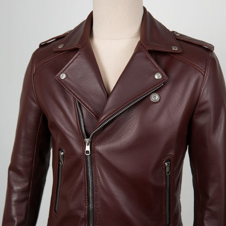 Rogue – Burgundy Classic Biker Leather Jacket