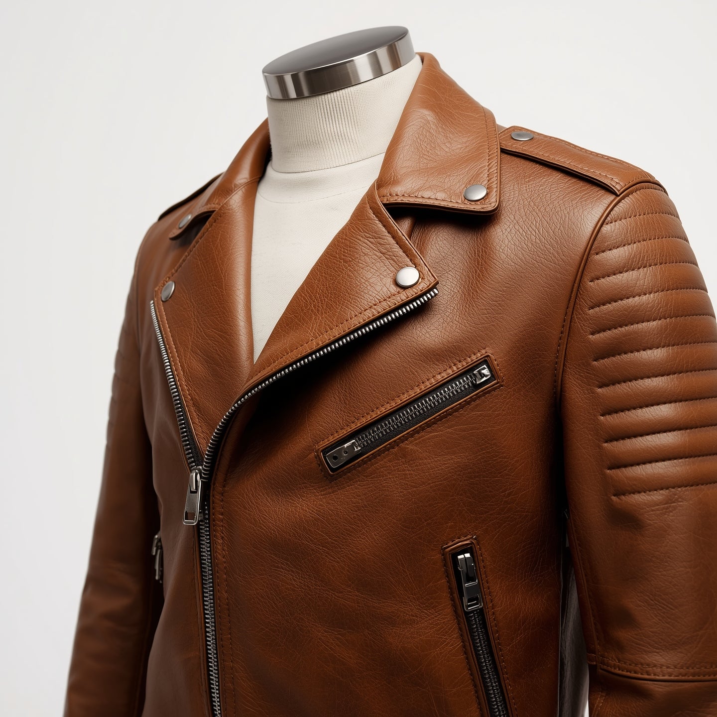 Rogue – Camel Classic Biker Leather Jacket