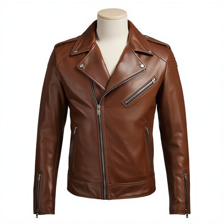 Rogue – Camel Classic Biker Leather Jacket