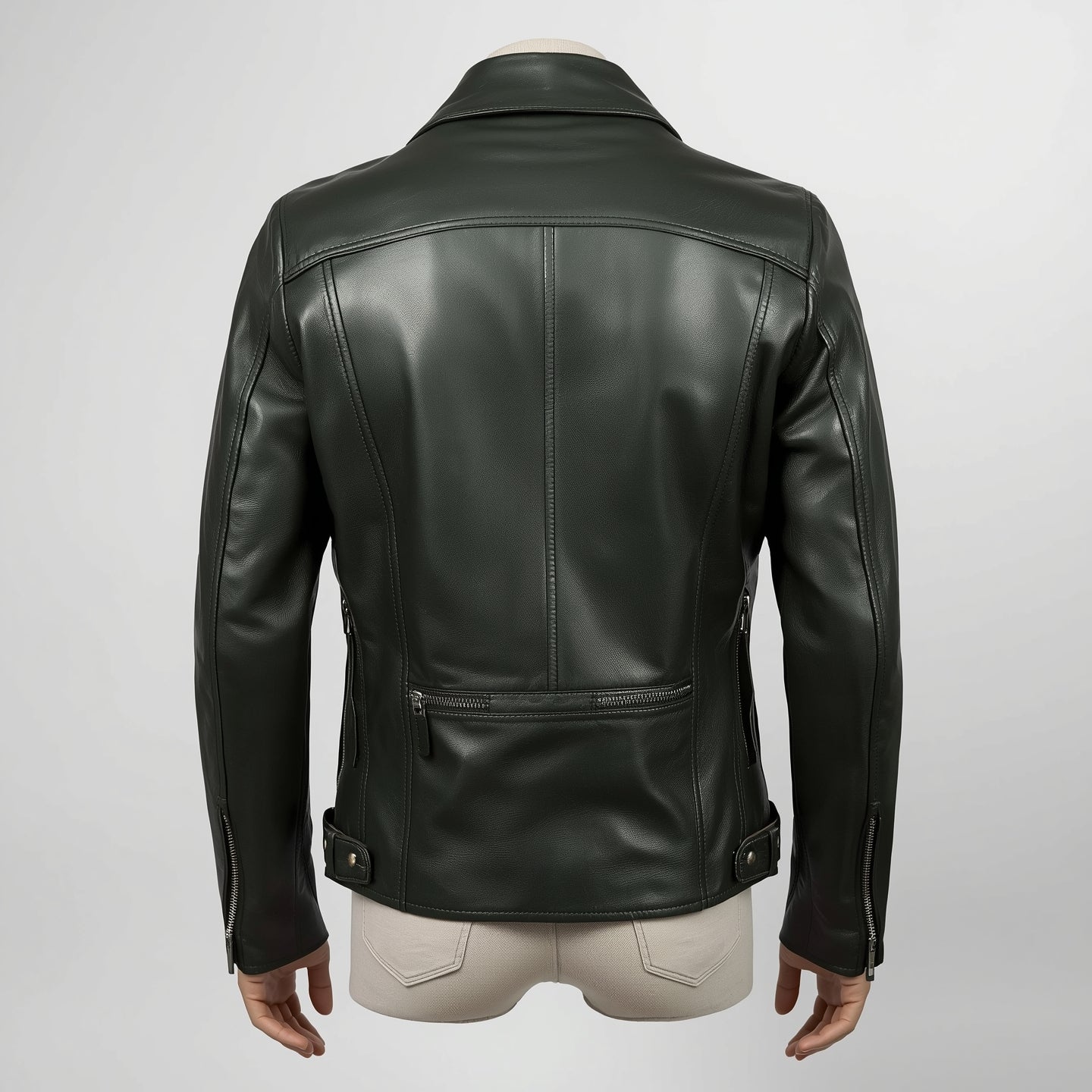 Rogue – Forest Green Classic Biker Leather Jacket