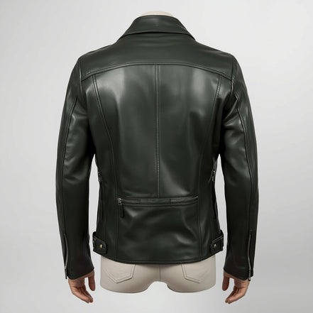Rogue – Forest Green Classic Biker Leather Jacket