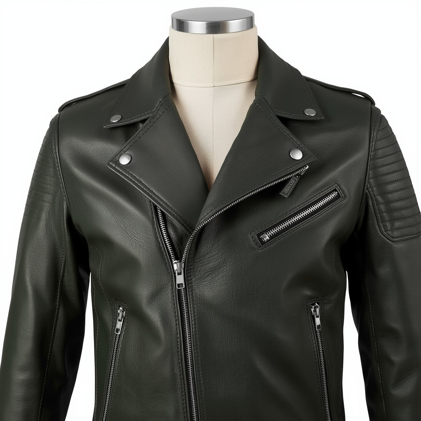 Rogue – Forest Green Classic Biker Leather Jacket