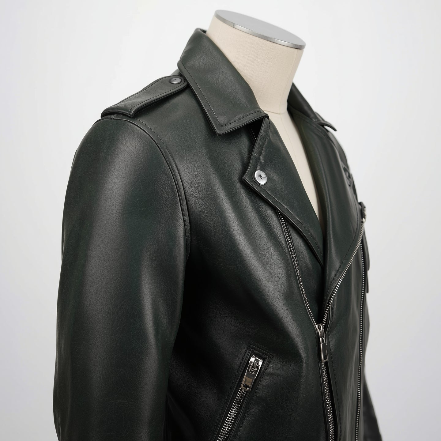 Rogue – Forest Green Classic Biker Leather Jacket