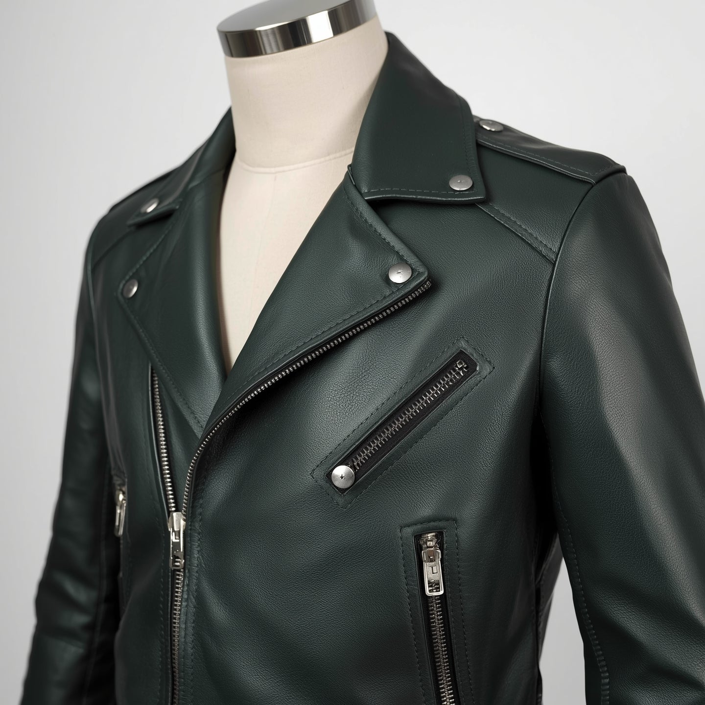 Rogue – Forest Green Classic Biker Leather Jacket
