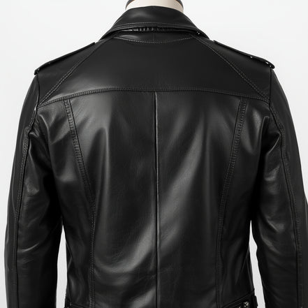 Rogue – Jet Black Classic Biker Leather Jacket