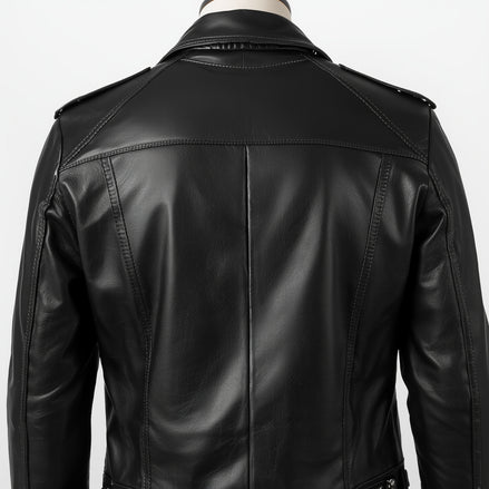 Rogue – Jet Black Classic Biker Leather Jacket