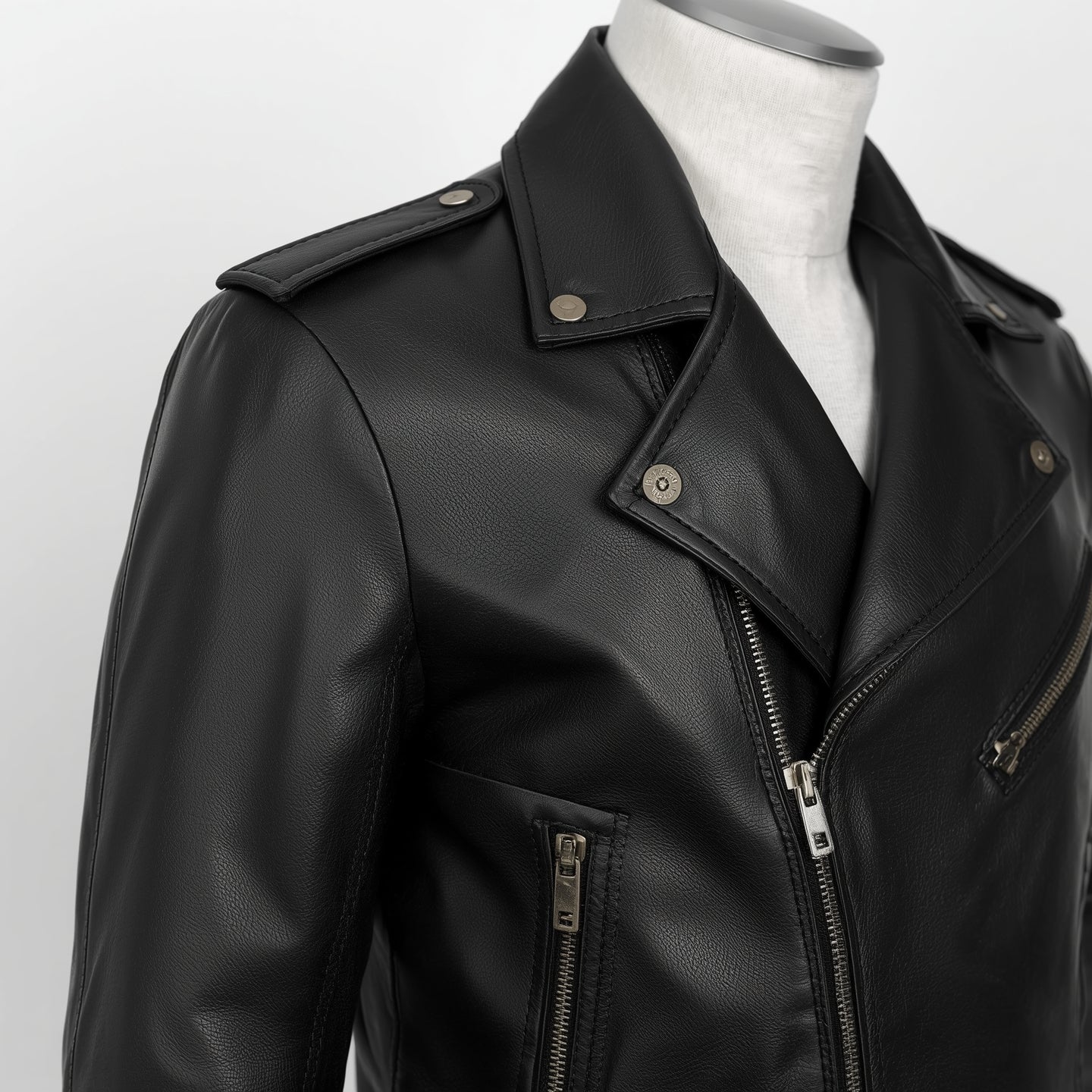 Rogue – Jet Black Classic Biker Leather Jacket