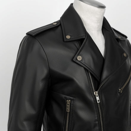 Rogue – Jet Black Classic Biker Leather Jacket