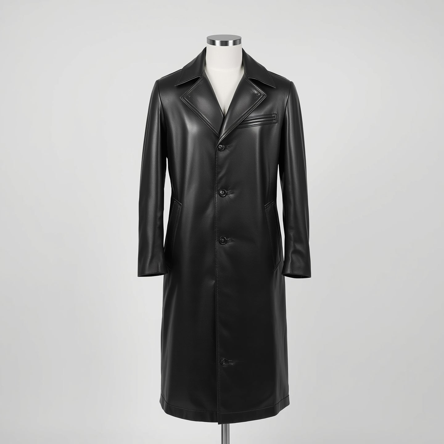 Dominion – Black Long Leather Trench Coat