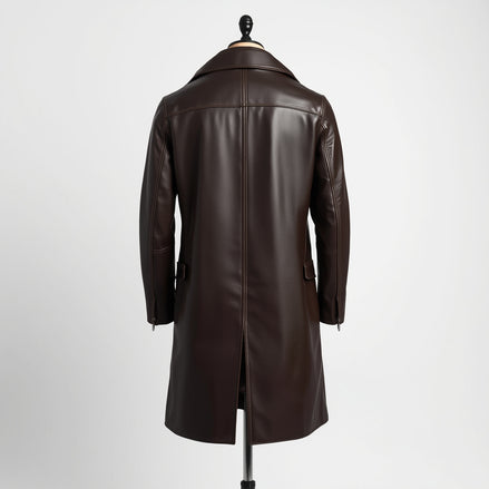 Dominion – Dark Brown Long Leather Trench Coat