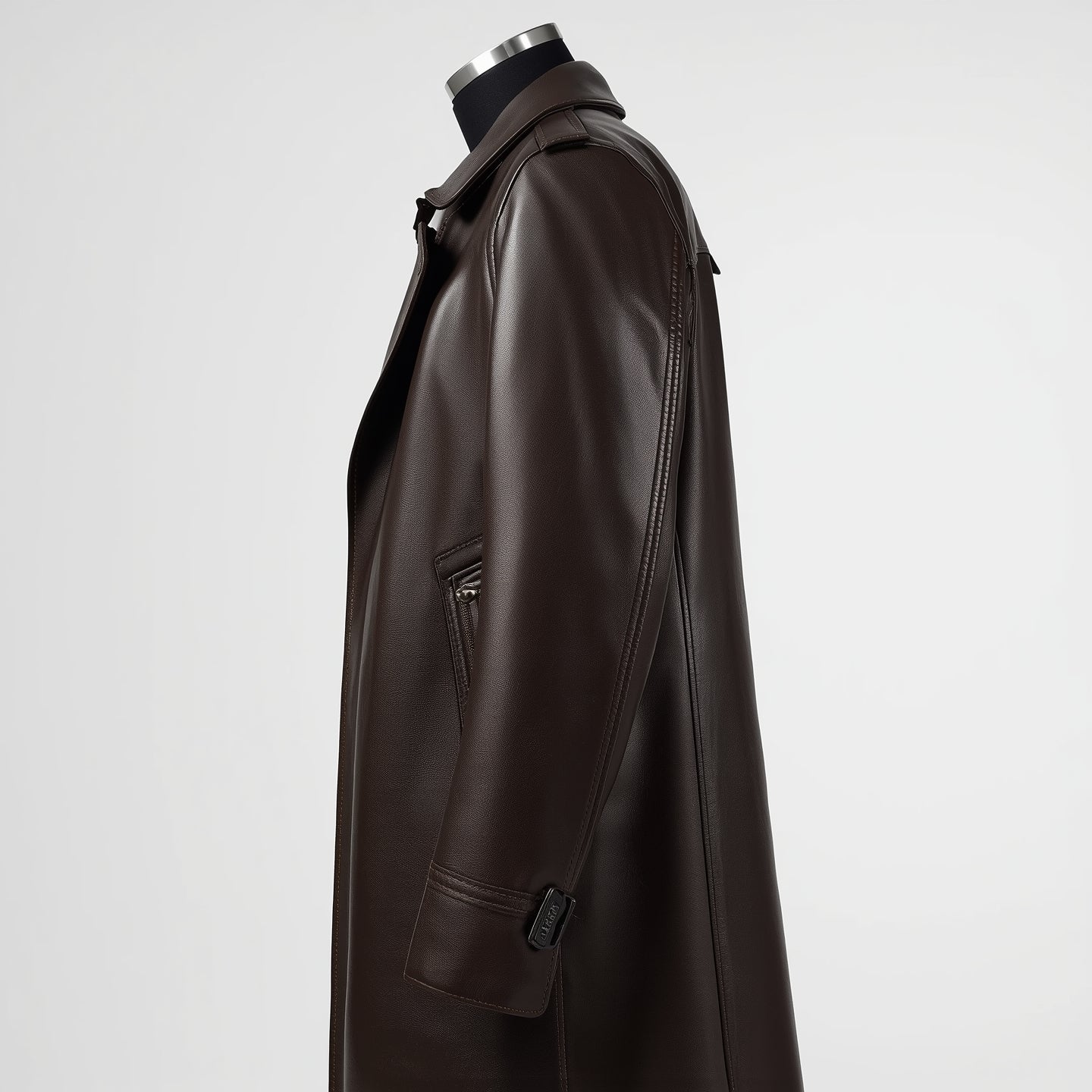 Dominion – Dark Brown Long Leather Trench Coat