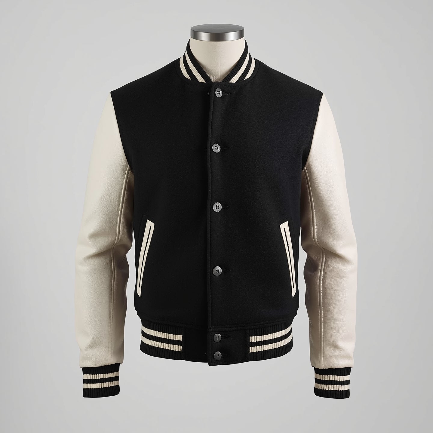 Legacy – Black & White Varsity Leather Jacket