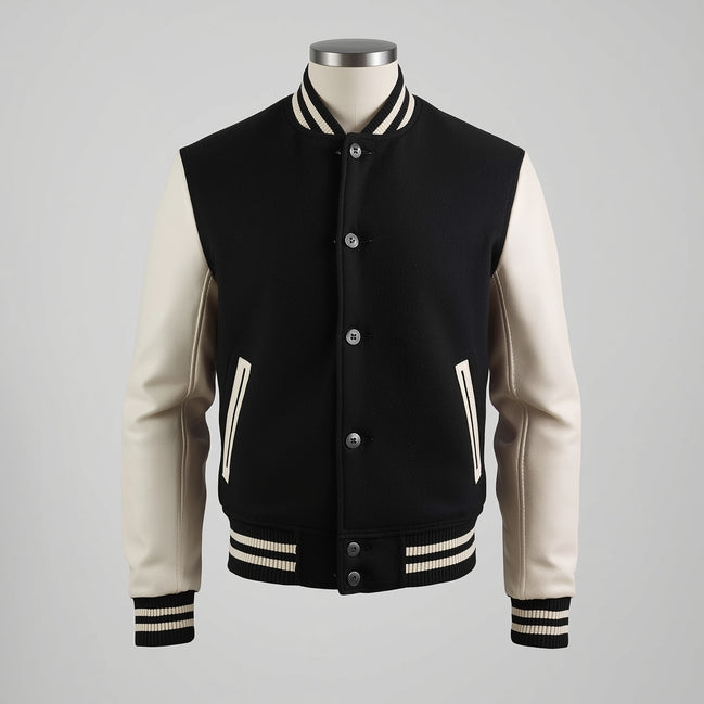 Legacy – Black & White Varsity Leather Jacket