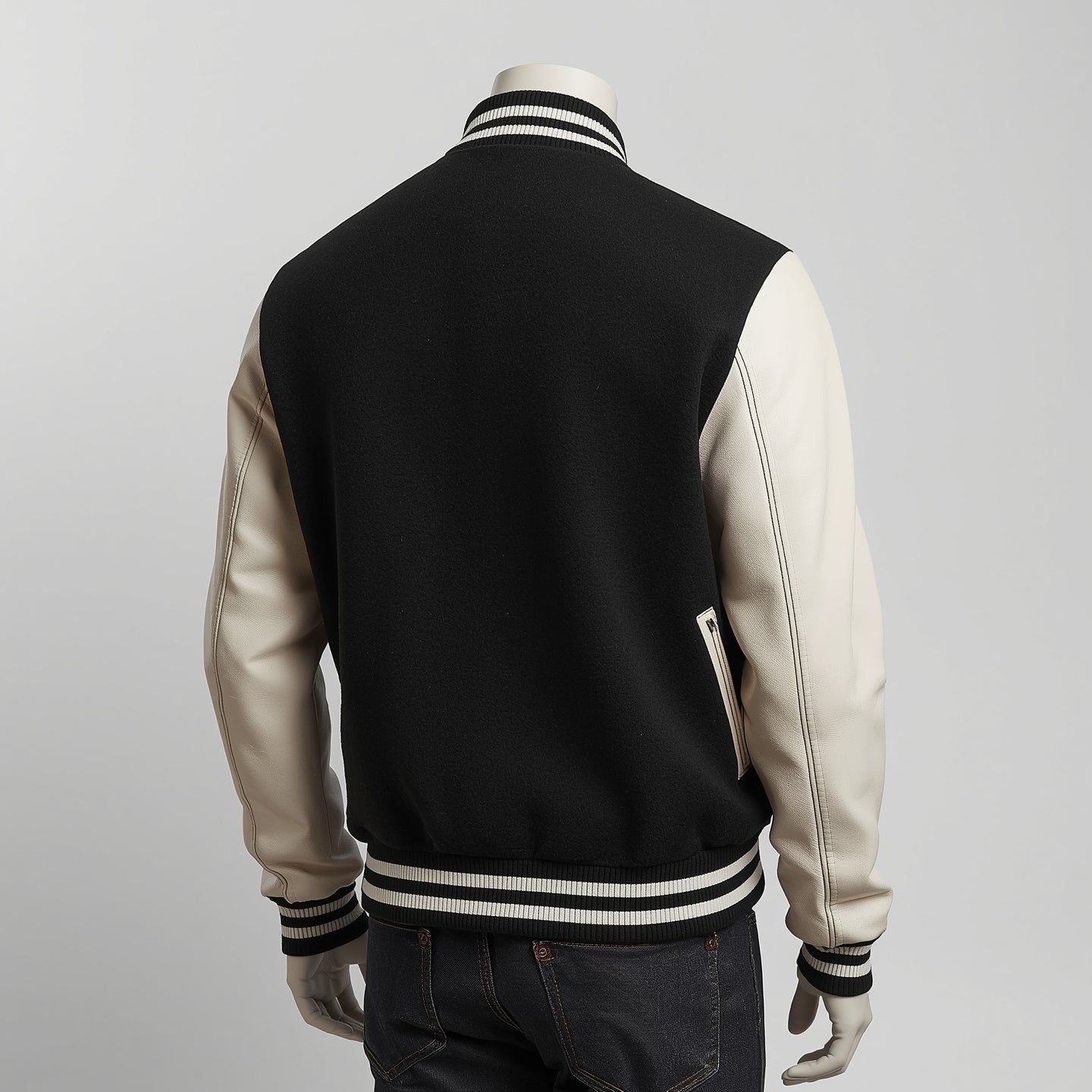 Legacy – Black & White Varsity Leather Jacket