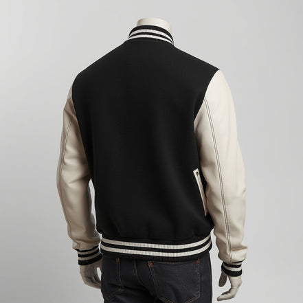 Legacy – Black & White Varsity Leather Jacket