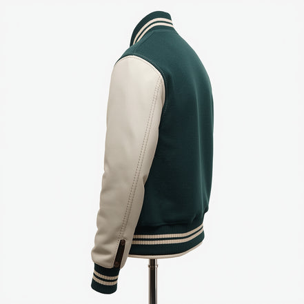 Legacy – Green & White Varsity Leather Jacket