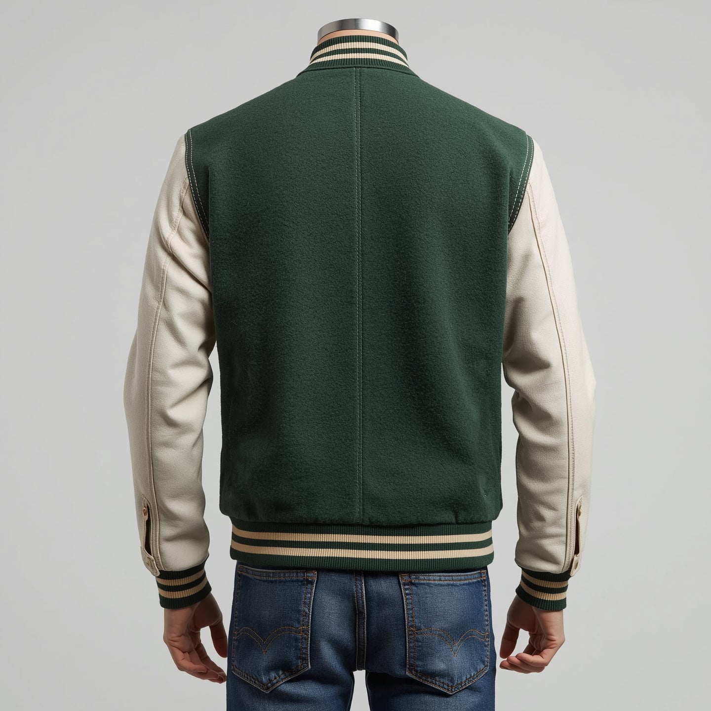 Legacy – Green & White Varsity Leather Jacket