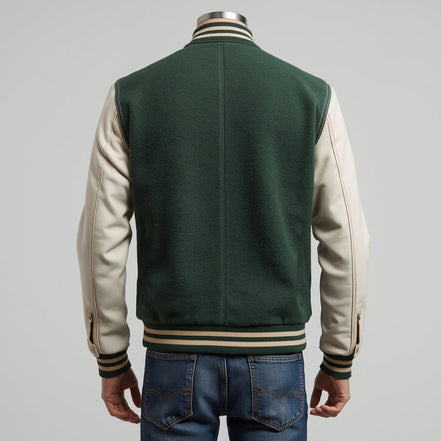 Legacy – Green & White Varsity Leather Jacket