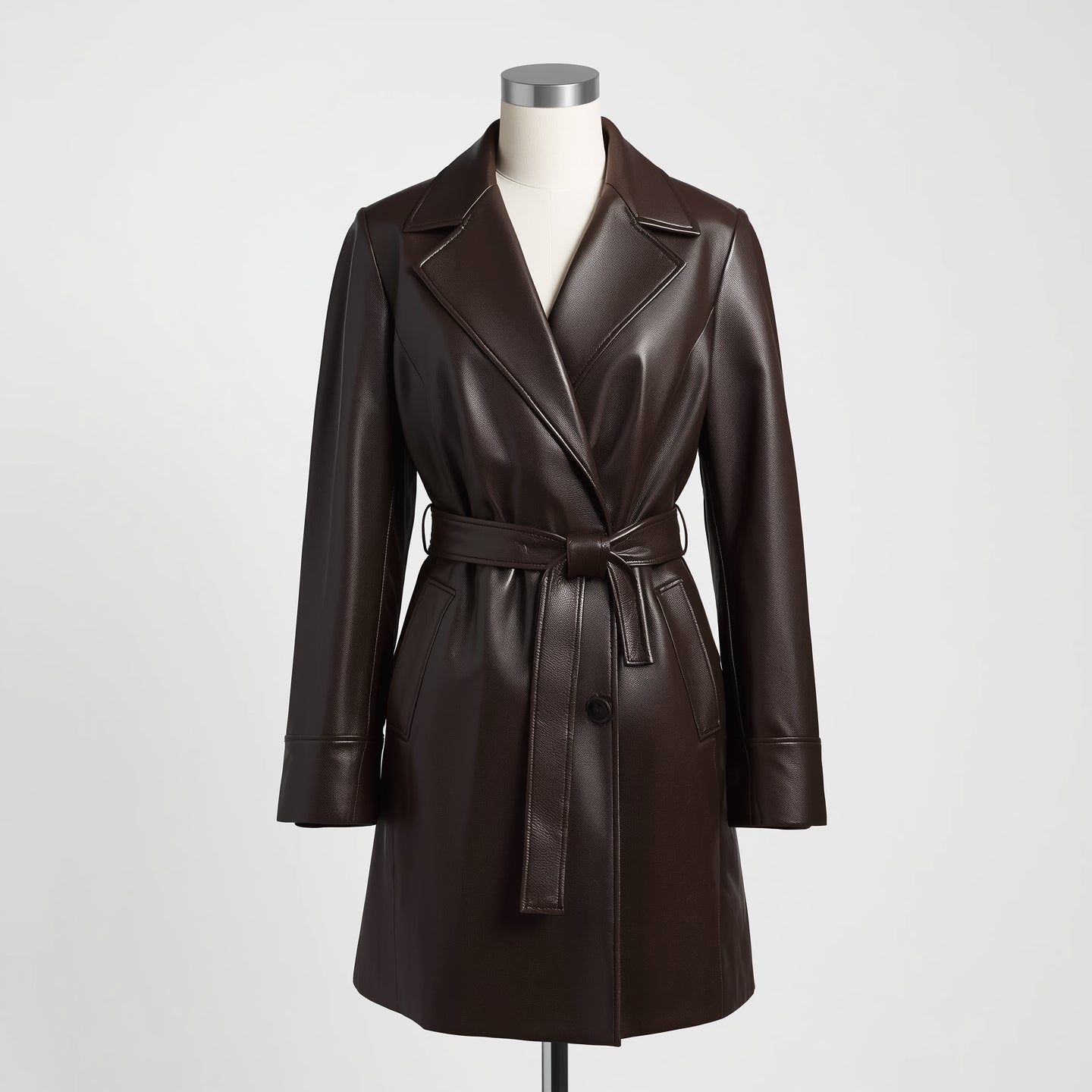 Terra – Dark Espresso Leather Trench Coat