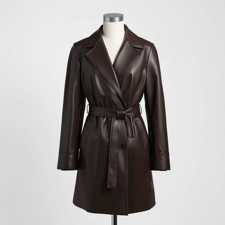 Terra – Dark Espresso Leather Trench Coat