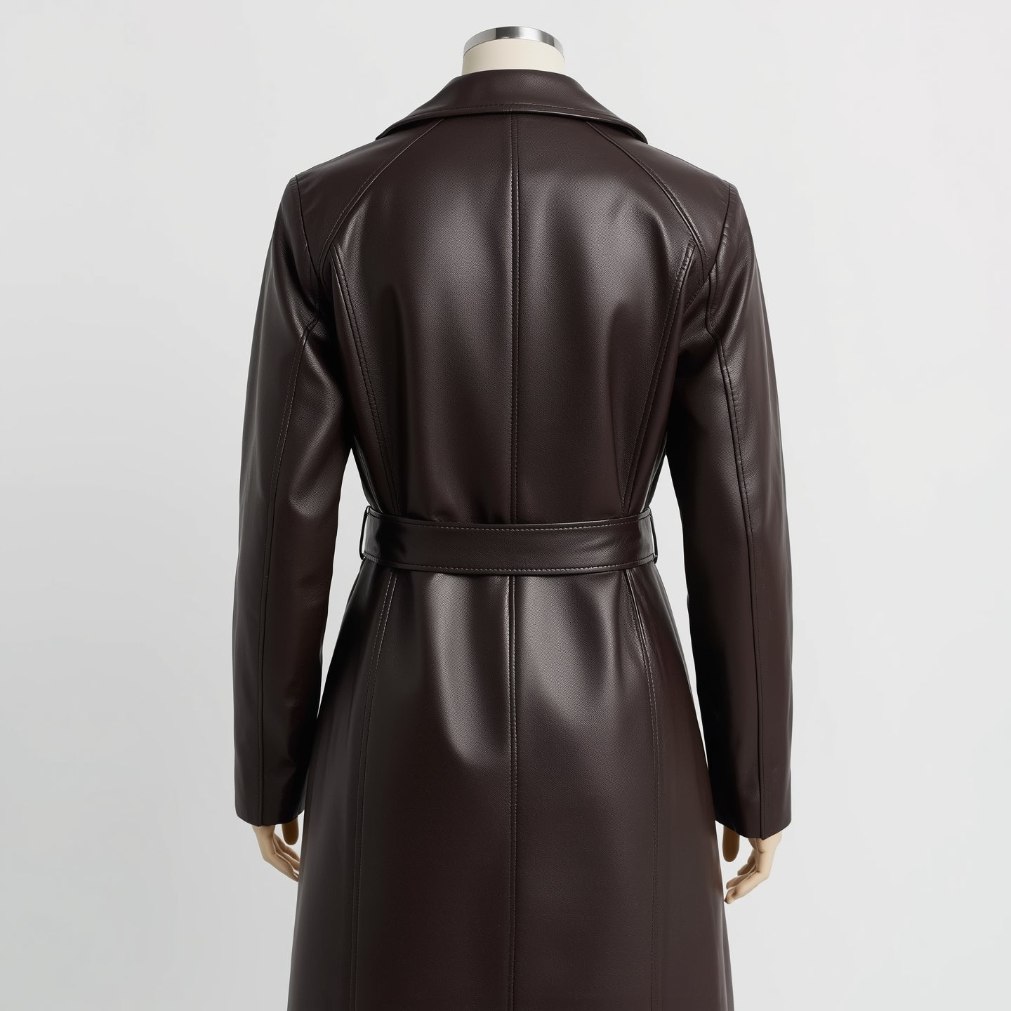 Terra – Dark Espresso Leather Trench Coat