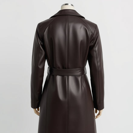 Terra – Dark Espresso Leather Trench Coat