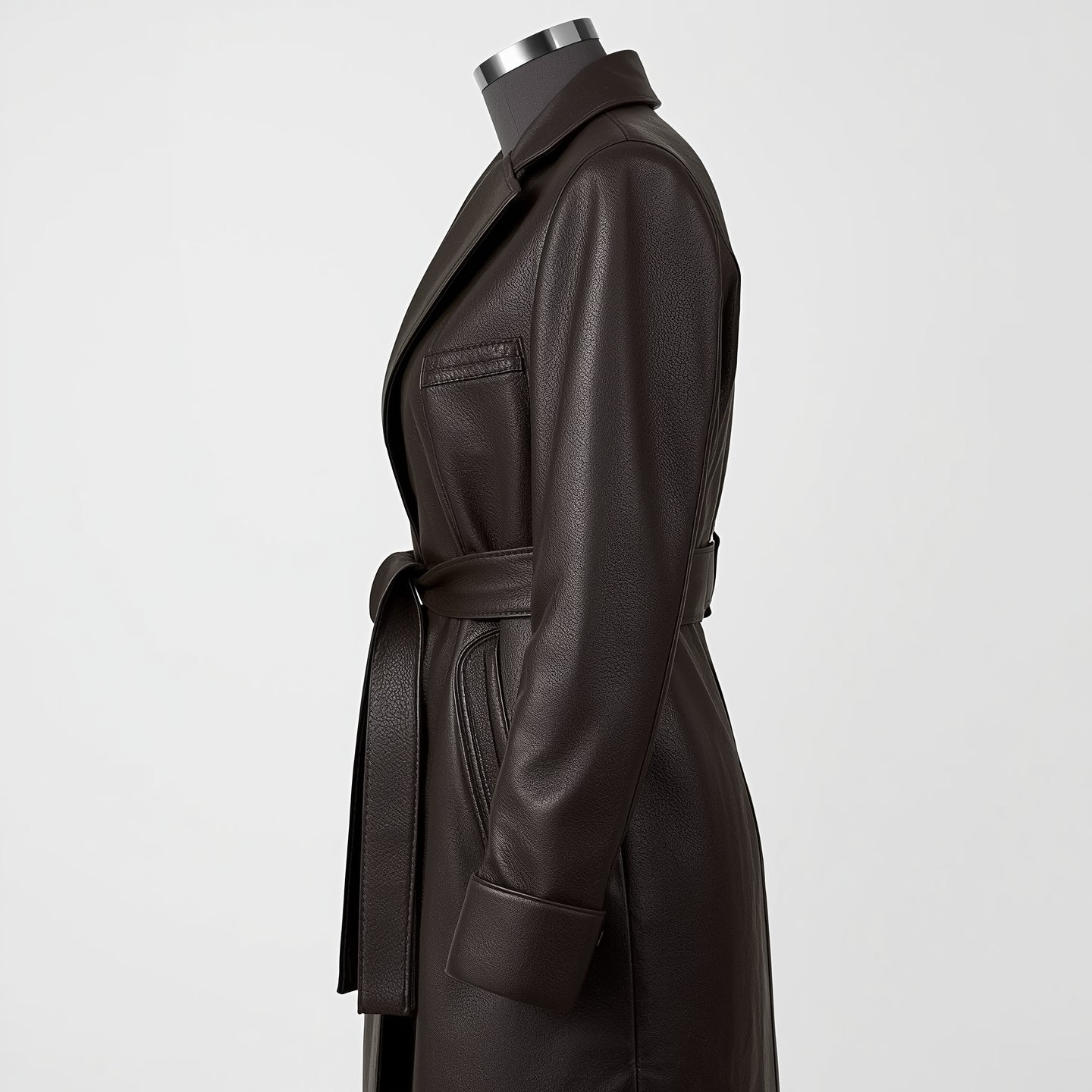 Terra – Dark Espresso Leather Trench Coat