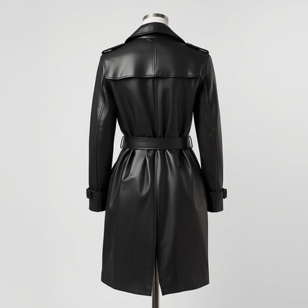 Noctis – Black Leather Trench Coat