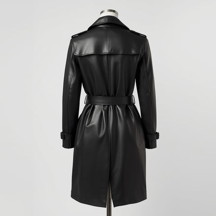 Noctis – Black Leather Trench Coat
