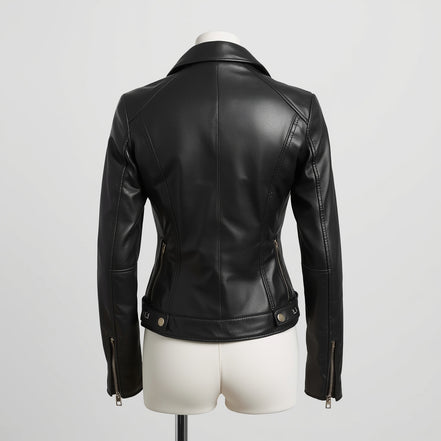 Vetra – Jet Black Women’s Moto Leather Jacket