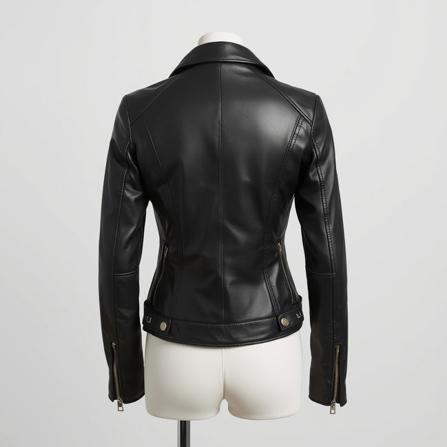 Vetra – Jet Black Women’s Moto Leather Jacket