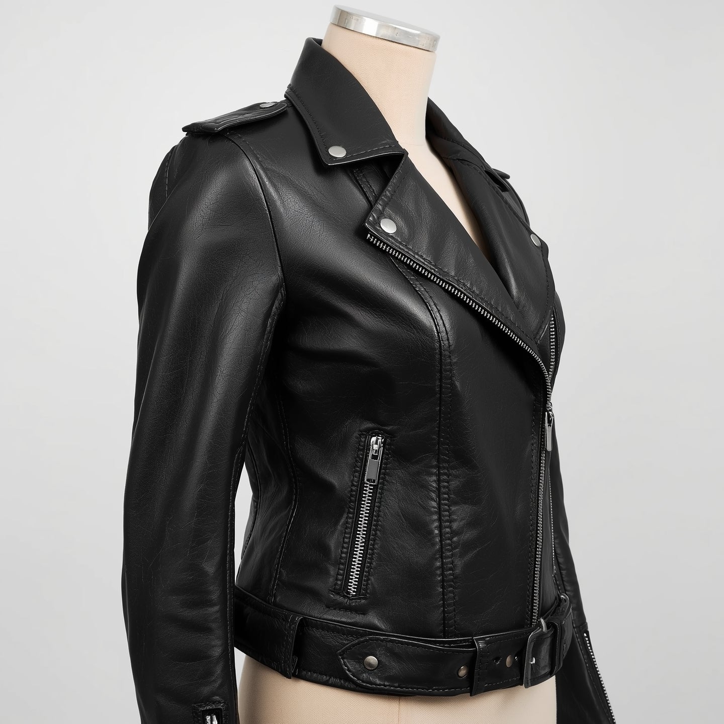Vetra – Jet Black Women’s Moto Leather Jacket