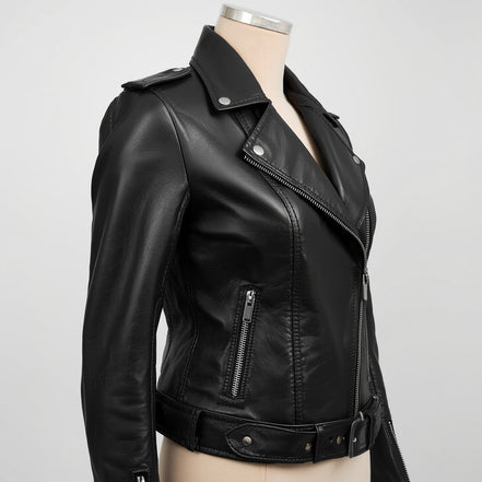 Vetra – Jet Black Women’s Moto Leather Jacket