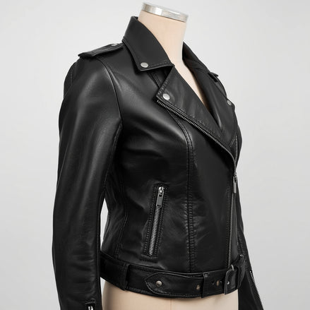 Vetra – Jet Black Women’s Moto Leather Jacket