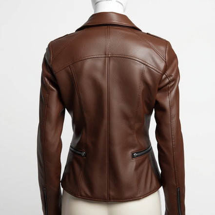 Vetra – Brown Women’s Moto Leather Jacket