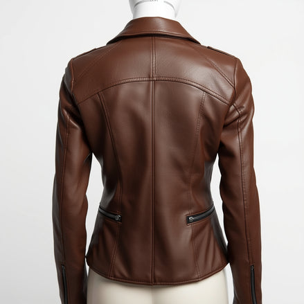 Vetra – Brown Women’s Moto Leather Jacket