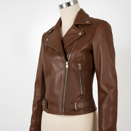 Vetra – Brown Women’s Moto Leather Jacket