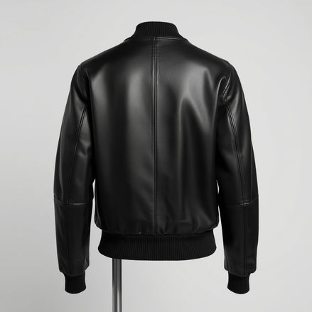 AeroLux – Jet Black Women’s Bomber Leather Jacket