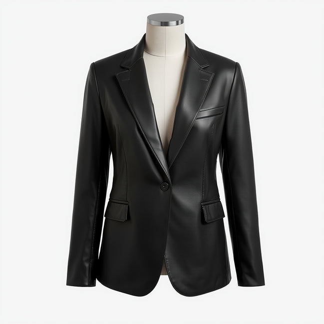 Monarch – Matte Black Women’s Leather Blazer
