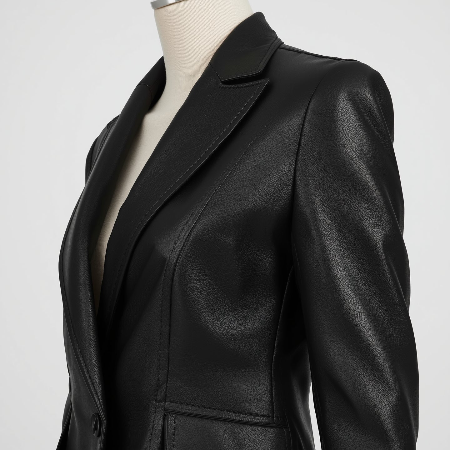 Monarch – Matte Black Women’s Leather Blazer