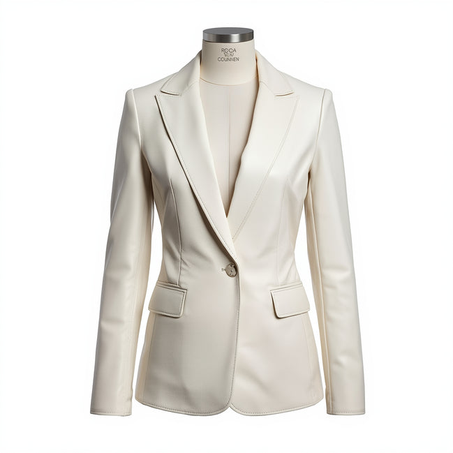 Monarch – Off-White Ivory Women’s Leather Blazer