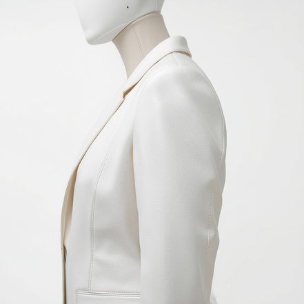 Monarch – Off-White Ivory Women’s Leather Blazer