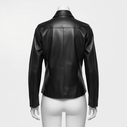 Eterna – Jet Black Women’s Shirt-Style Leather Jacket