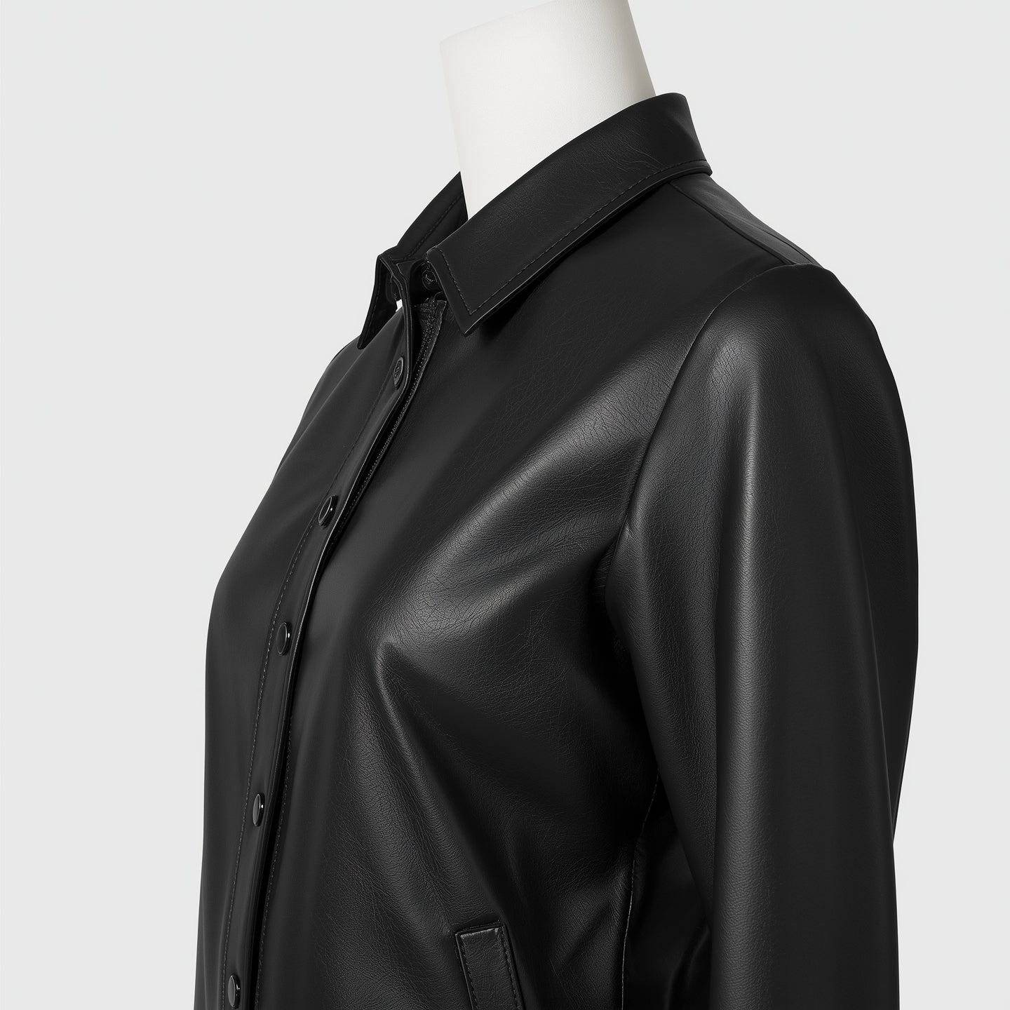 Eterna – Jet Black Women’s Shirt-Style Leather Jacket